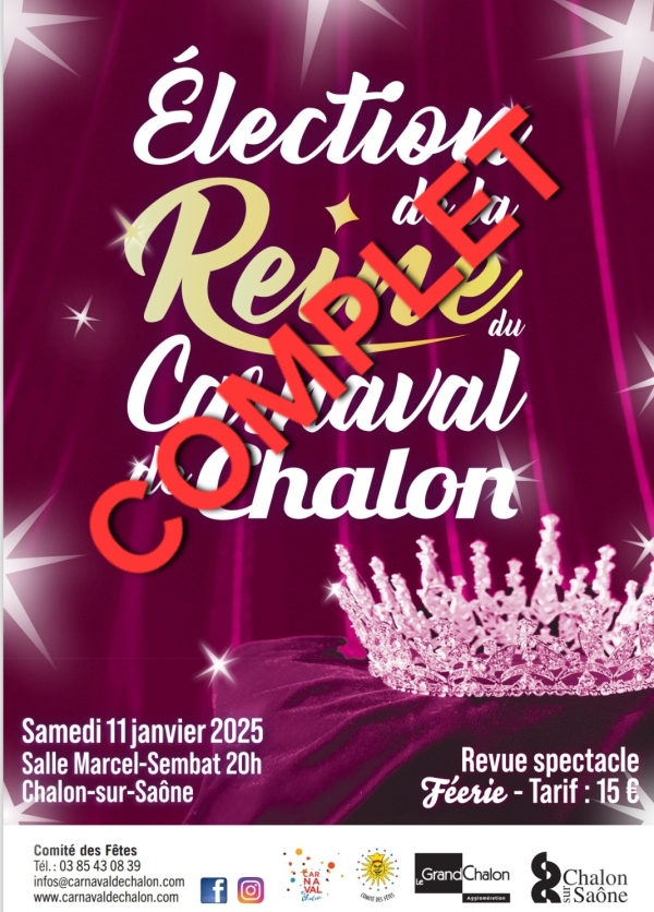 ELECTION DES REINES DU CARNAVAL - Pas la peine d'insister... la soirée affiche complet 