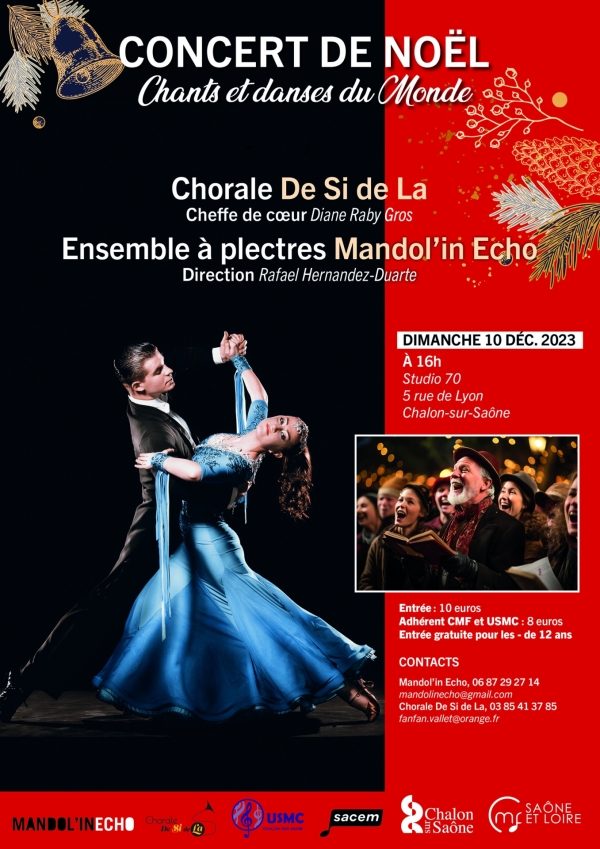 Concert de Noël de l' Ensemble à plectres MANDOL'IN ECHO et les choristes de la Chorale De Si de La