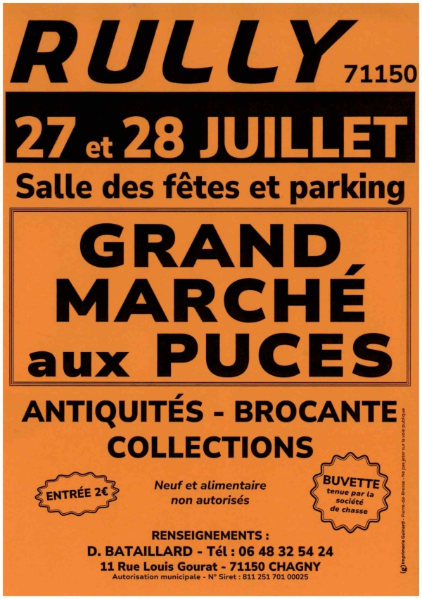 Grand marché aux puces ce week-end à Rully 