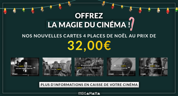 IDEE CADEAU NOEL - Au cinéma Mégarama de Chalon.. on a quelque chose pour les cinéphiles 