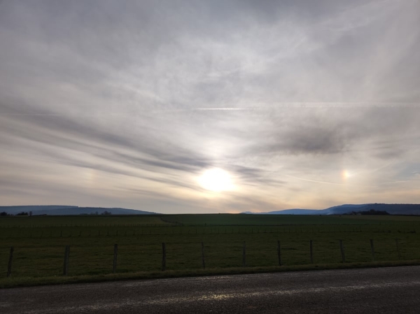 Joli parhélie solaire ce samedi en fin d'après-midi sur le Chalonnais 