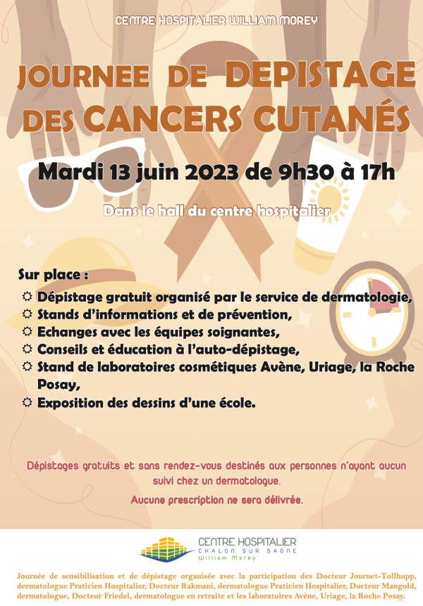 Le 13 juin, l'hôpital de Chalon se mobilise pour une journée dédiée au dépistage des cancers cutanés 