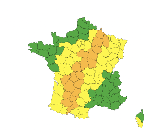 L'Ouest de la Bourgogne placé en vigilance orange aux orages