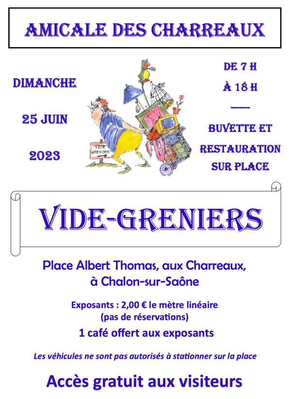 Vide-greniers ce dimanche aux Charreaux 