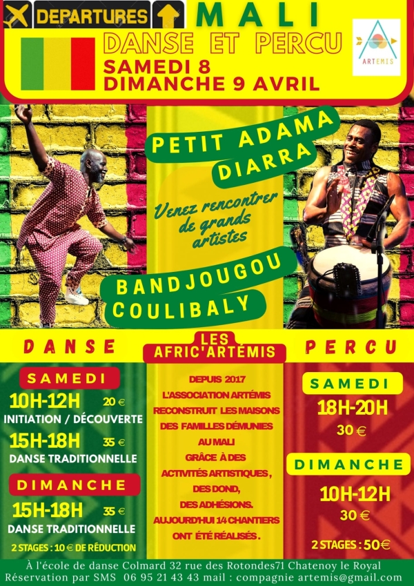 Danse et percussions du Mali à l'honneur le week-end prochain 