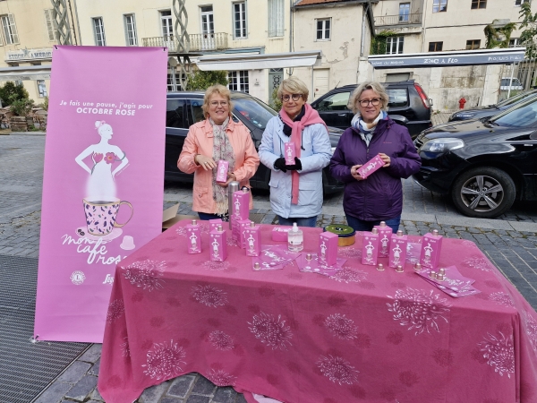 Marché de Chalon : Avec Chalon Saôcouna participez à l’action « Avec mon Café rose, faites une pause et agissez pour Octobre rose »