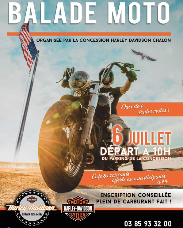 Chez Harley-Davidson Chalon, on fête l’Independance Day : balade ouverte à toutes motos !