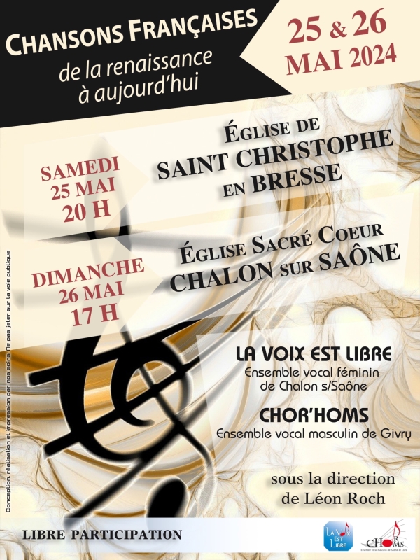 Chansons françaises de la Renaissance à aujourd'hui 25 et 26 mai 2024
