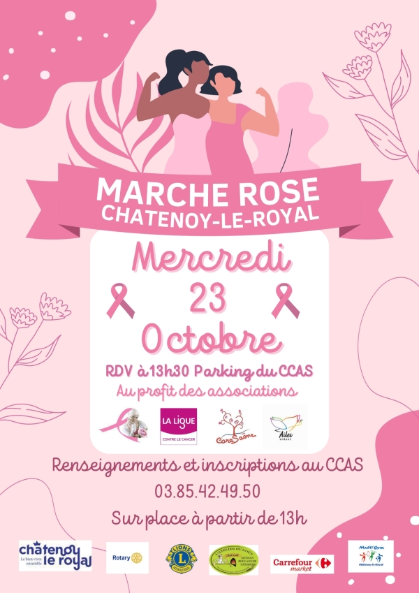 Châtenoy le Royal va marcher en rose mercredi 23 octobre 2024