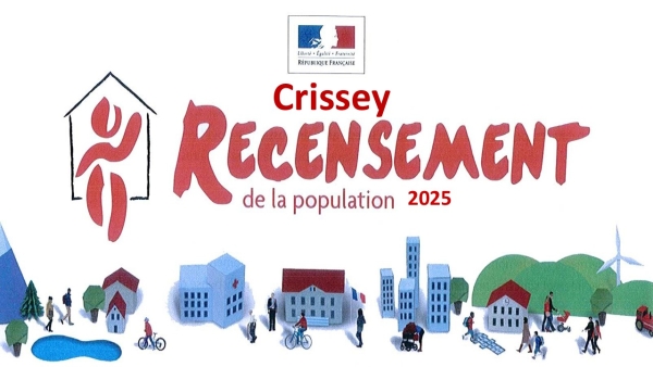 Crissey ; Recensement de la population à partir du 16 janvier.