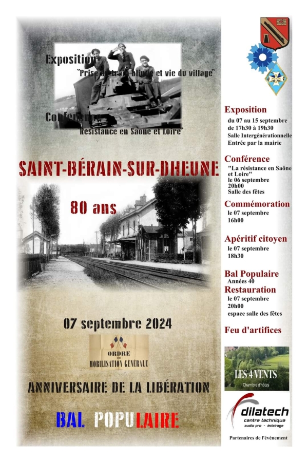 80ème anniversaire de la libération et prise du train blindé à Saint Bérain sur Dheune