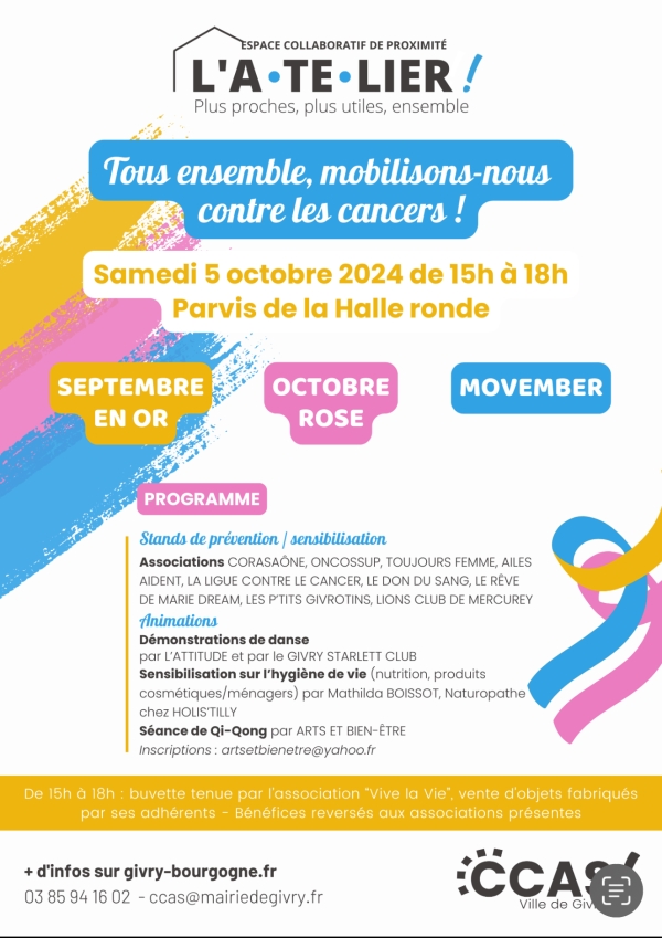 Octobre Rose : rendez vous ce samedi 5 octobre sur la parvis de la Halle Ronde