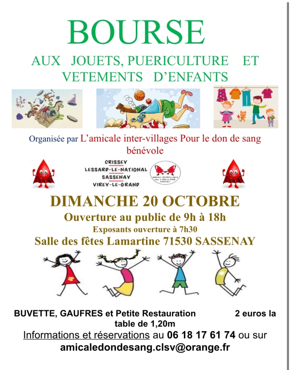 Bourse aux jouets ce dimanche à Sassenay 