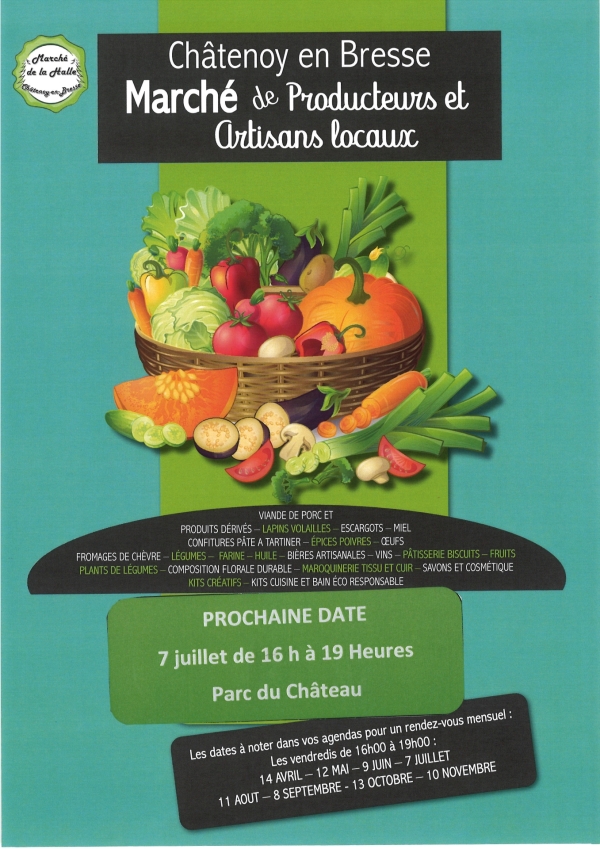 Rendez-vous ce vendredi 7 juillet pour la 3ème édition du marché de producteurs de Chatenoy-en-Bresse 