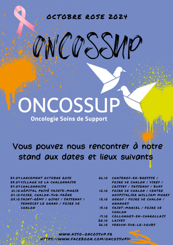 ONCOSSUP : toutes les dates où retrouver l’association avec Info Chalon