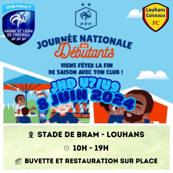 Samedi 8 juin, le club de Louhans Cuiseaux FC accueillera la Journée National des Débutants U7 et U9